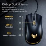  Chuột gaming Asus TUF Gaming M3 Gen 2 | Có dây, 8000 DPI, 59g, Đen 