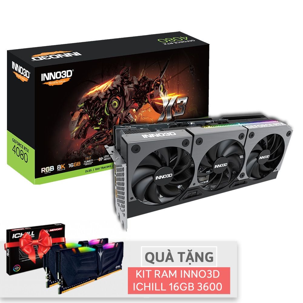 VGA Inno3D RTX 4080 X3 16GB GDDR6X 3 Fan (N40803-166X-187049N)