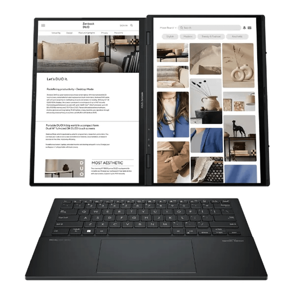  Laptop Văn phòng AI ASUS Zenbook Duo UX8406MA-PZ142W | U9 185H, 32GB, SSD 1TB, Intel Arc Graphics, 14" 3K 