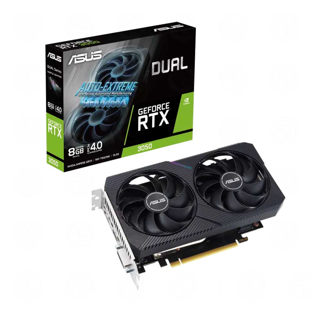 VGA Asus RTX 3050 Dual 8GB GDDR6 2 Fan V2 (DUAL-RTX3050-8G-V2)