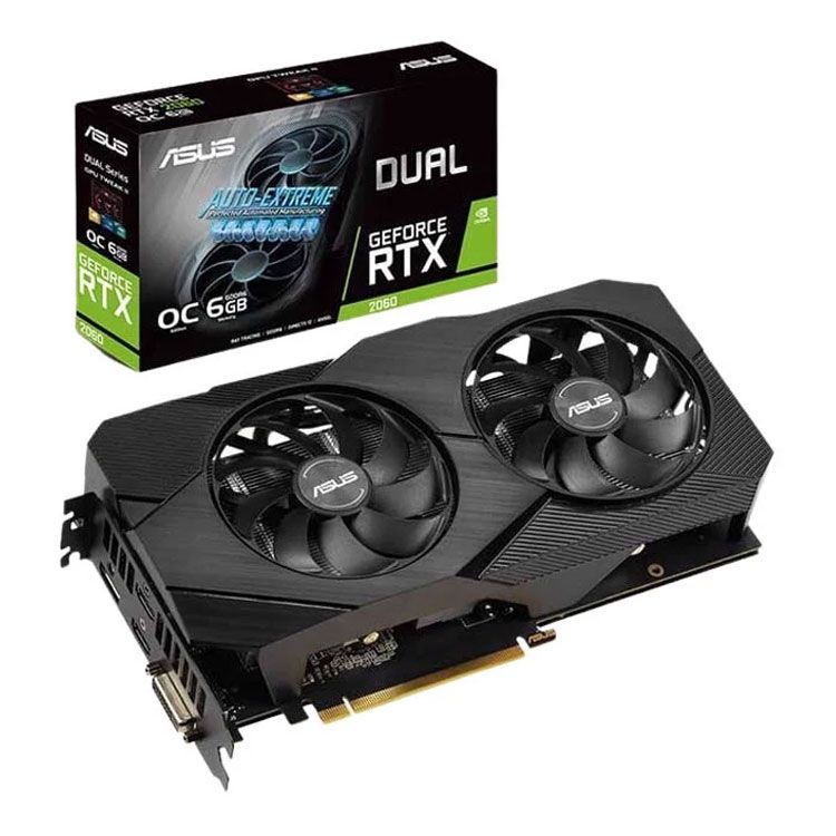 VGA Asus RTX 2060 6GB GDDR6 Dual EVO OC (DUAL-RTX 2060-O6GB-EVO)