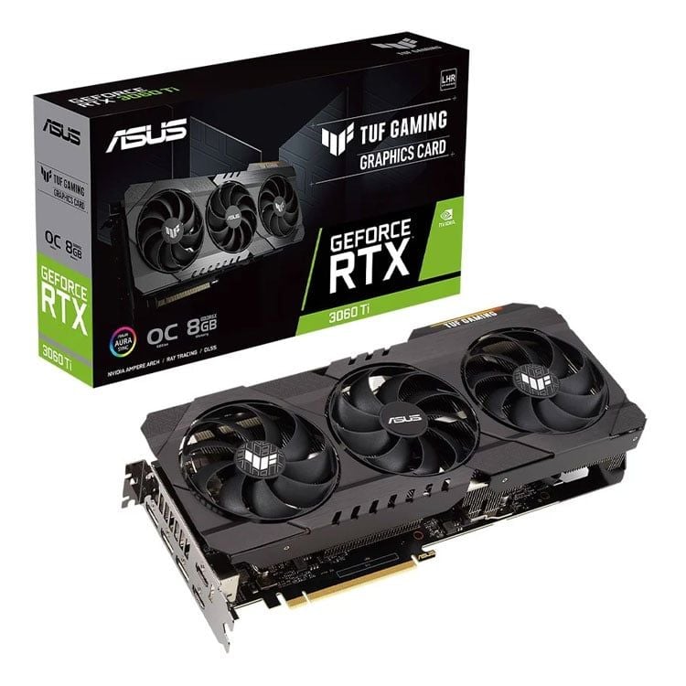 VGA Asus RTX 3060 Ti 8GB GDDR6X TUF Gaming OC Edition (TUF-RTX3060TI-O8GD6X-GAMING)