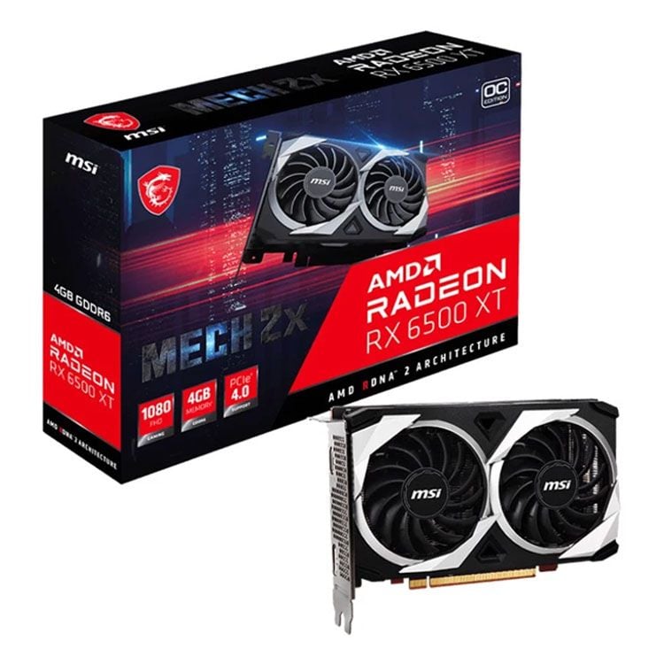 VGA MSI Radeon RX 6500XT MECH 2X 4GB OC 2 Fan