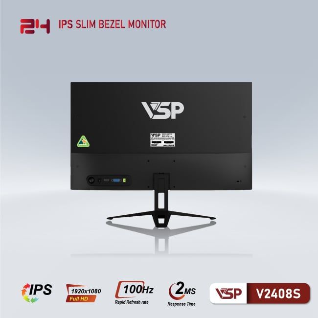 Màn hình VSP V2408S | 23.8 inch, Full HD, IPS, 100Hz, 2ms, 250nits, phẳng