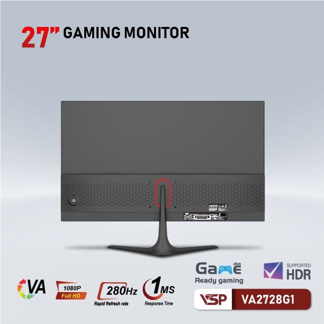 Màn hình Gaming VSP VA2728G1 | 27 inch, Full HD, VA, 280Hz, 1ms, phẳng