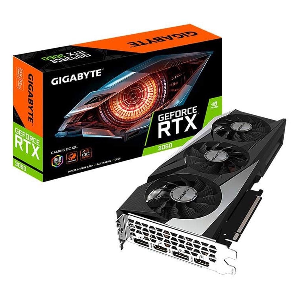 Card màn hình VGA Gigabyte RTX 3060 12GB GDDR6 Gaming OC V2 (GV-N3060GAMING OC-12GBD) (rev. 2.0)