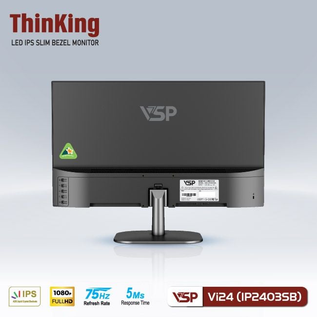 Màn Hình 24 inch VSP IP2403SB | FHD, IPS, 75Hz, 5ms, Phẳng