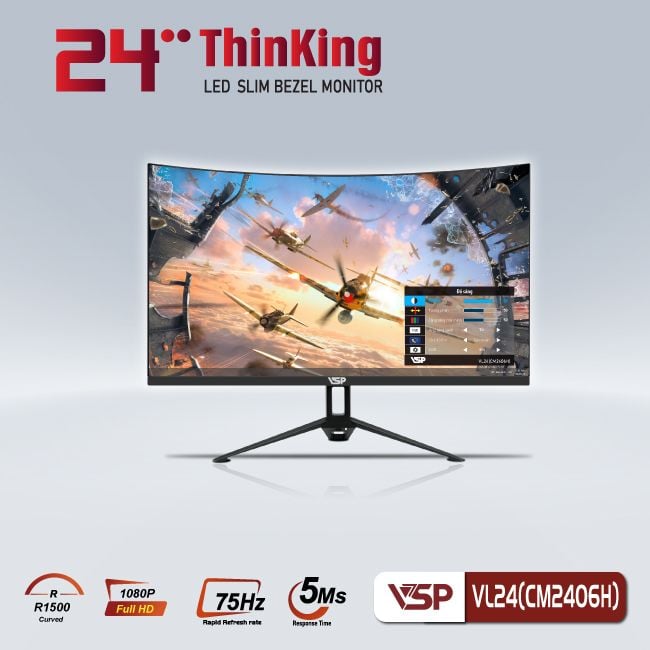 Màn hình VSP VL24 CM2406H | 24 inch, Full HD, VA, Cong (LM01-2406H00129)