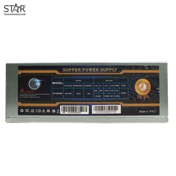  Nguồn máy tính VSPTech VSP-2000W Không Hộp | Non Modular, ATX 