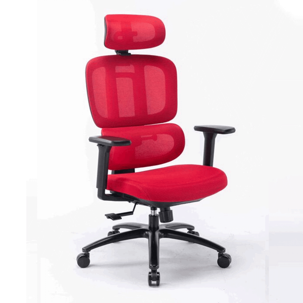  Ghế công thái học WARRIOR Hero WEC509 | Đen đỏ, 150kg, Chân xoay, Lưng lưới 