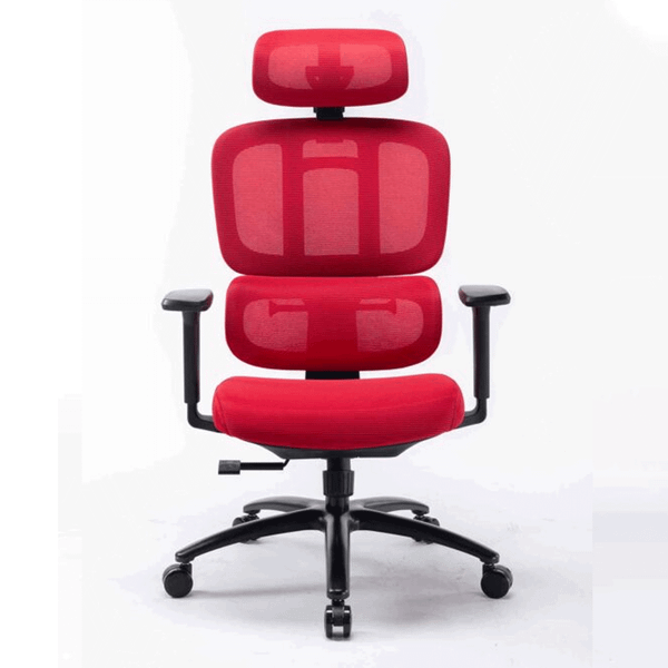  Ghế công thái học WARRIOR Hero WEC509 | Đen đỏ, 150kg, Chân xoay, Lưng lưới 