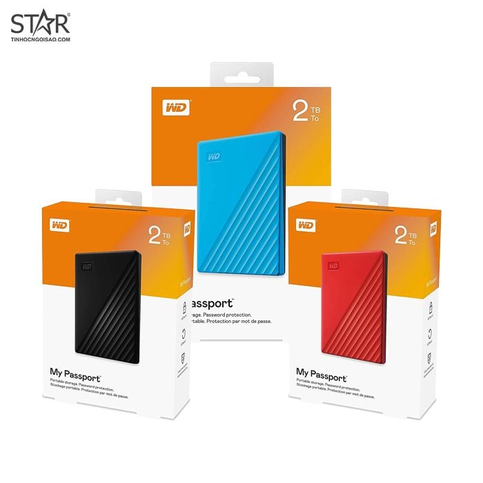 Ổ cứng HDD Di Động 2TB WD My Passport Black (WDBYVG0020BBK-WESN)