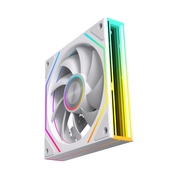  Quạt tản nhiệt PC Leopard Prism 4RS Ultra | Fan lẻ 120mm, ARGB, Gió ngược, Trắng 