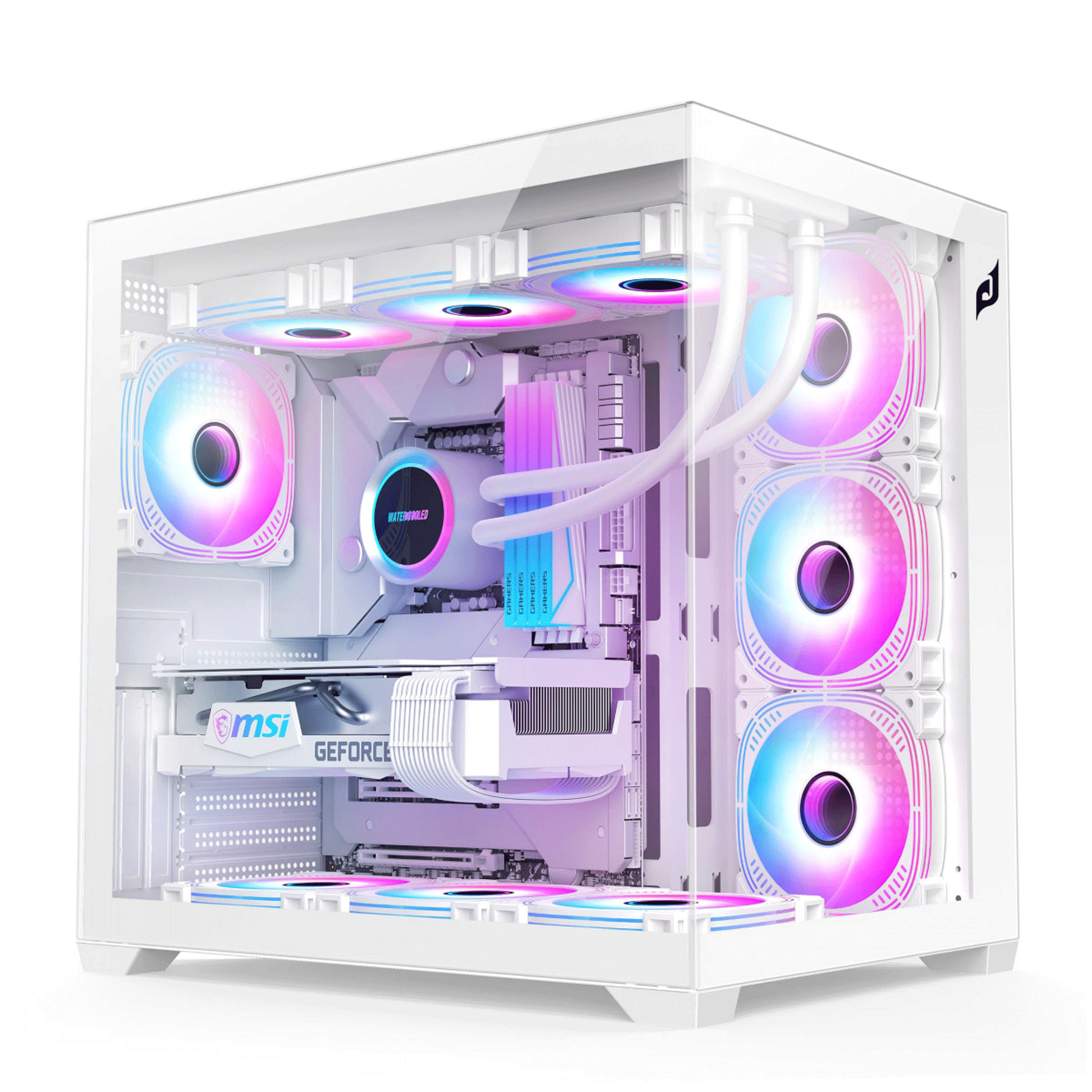 Thùng máy case E-Dra ECS 1504 | ATX, hồ cá, trắng