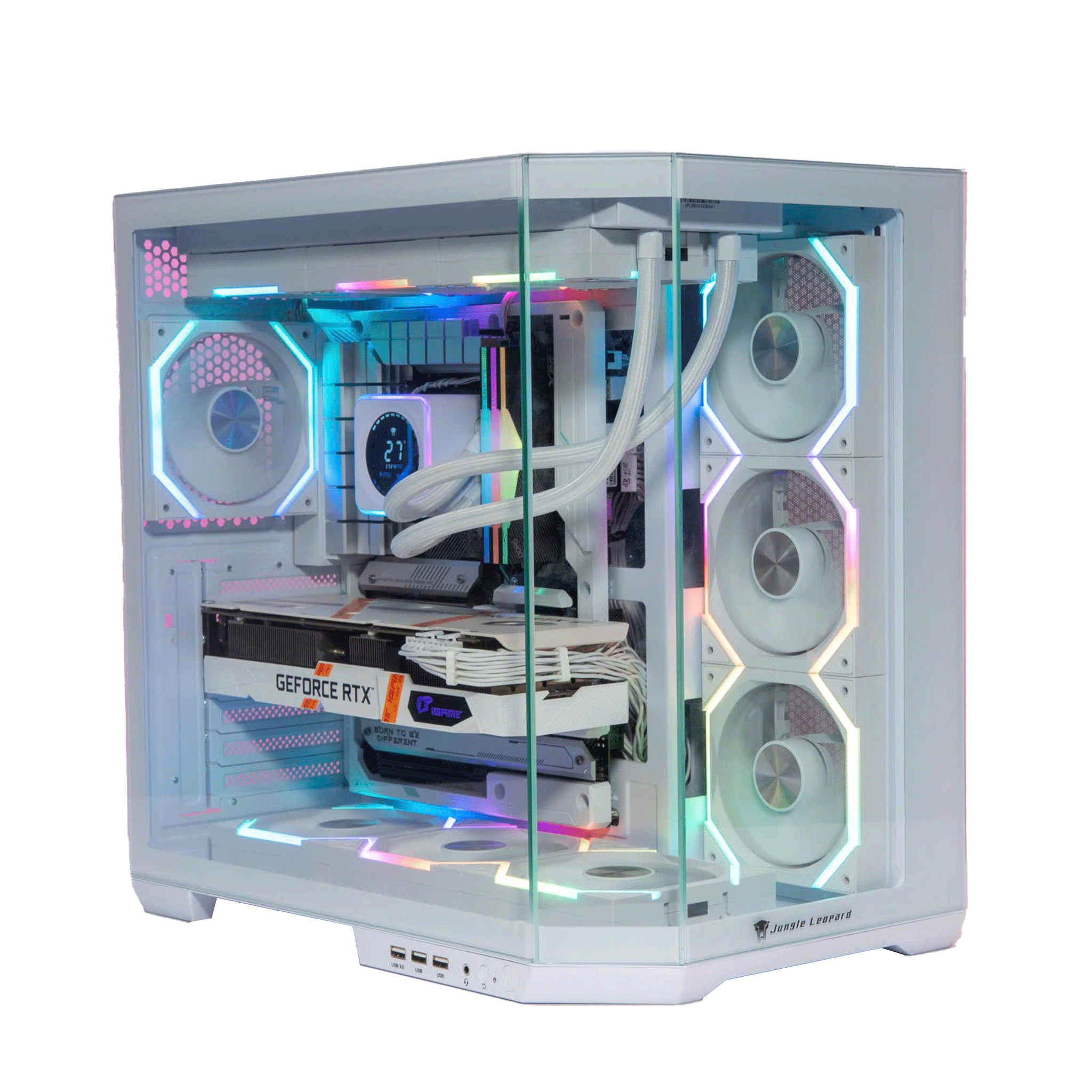 Thùng máy Case Leopard AS-01 Hồ Cá - Trắng | Không kèm fan