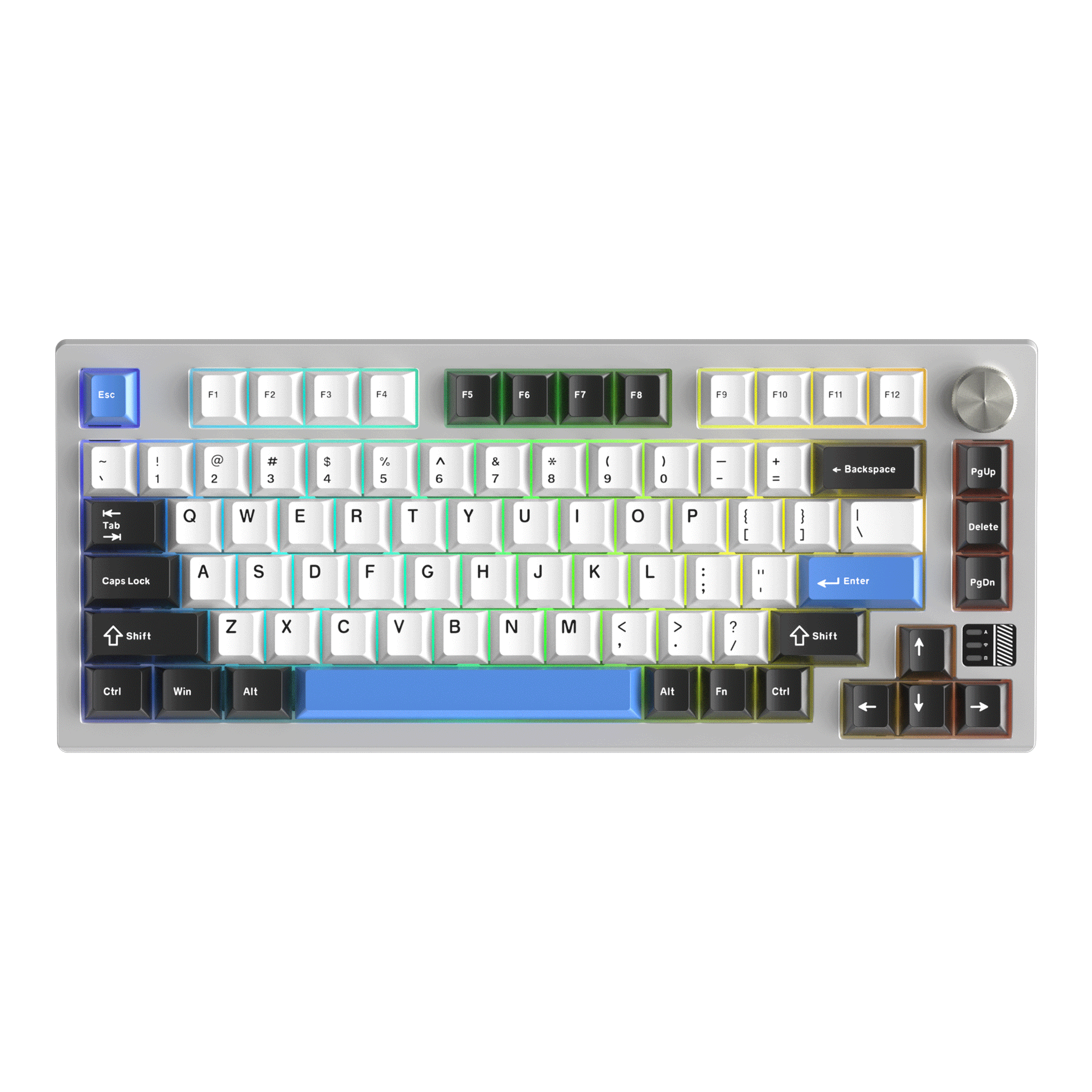 Bàn phím cơ Dare-U EK75 Pro AL White Blue | Wireless, case nhôm, Cloud (Linear) Switch