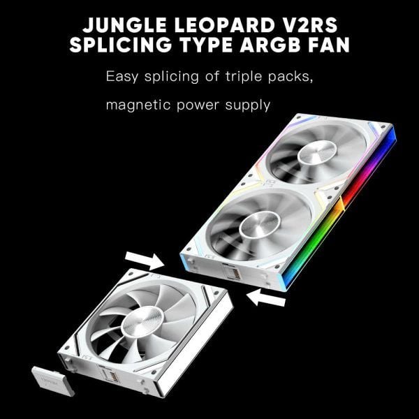  Quạt tản nhiệt PC Leopard V2RS ARGB White | Kit 3 fan 120mm, ARGB 