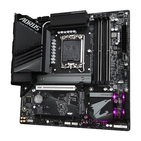  Mainboard Gigabyte Z790M AORUS Elite AX Rev 1.0 Wifi DDR5 | LGA 1700, mATX, 4 khe RAM 