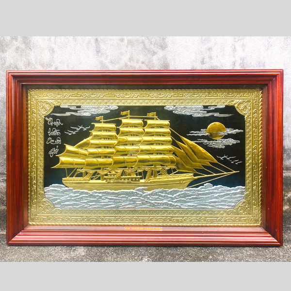 Tranh thuận buồm xuôi gió mạ vàng 10k | tranh quà tặng cao cấp KT 108x68cm