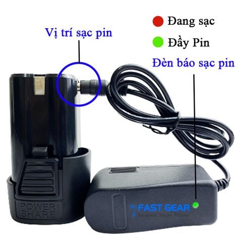  Sạc máy in date cầm tay - Có đèn báo đầy pin (Tương thích các loại máy in cầm tay trên thị trường) 