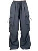  QUẦN DÙ , TÚI HỘP, NHÚN CHÂN , XÁM ĐẬM, LƯNG THUN 