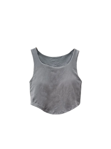  CROP BRA , BA LỖ, XÁM 