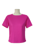  BABY TEE GÂN TRƠN, FORM ÔM VỪA, HỒNG 