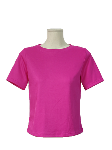  BABY TEE GÂN TRƠN, FORM ÔM VỪA, HỒNG 