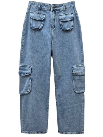 QUẦN JEAN (108CM) SUÔNG TÚI HỘP , 4 TÚI, NHẠT , BIGSIZE 