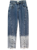  QUẦN JEAN ĐỨNG, THẮT ỐNG KIỂU, WASH 