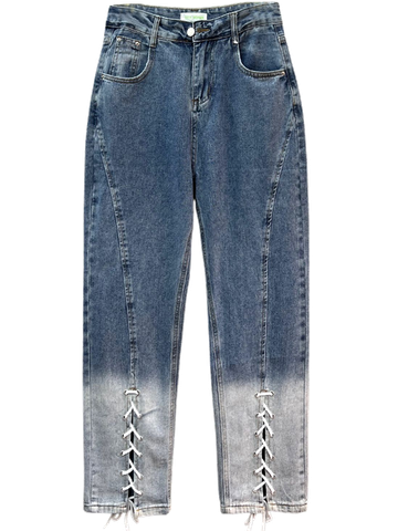  QUẦN JEAN ĐỨNG, THẮT ỐNG KIỂU, WASH 
