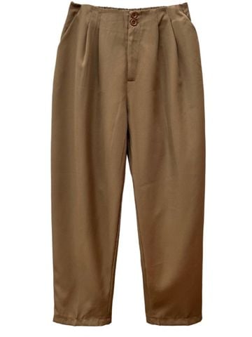  QUẦN TÂY BAGGY, LƯNG THUN SAU, 2 NÚT GÀI, BIGSIZE, NÂU 