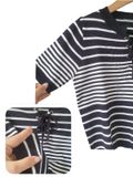  ÁO CROP LEN SỌC THẮT DÂY 