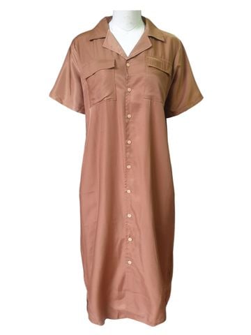  ĐẦM SUÔNG CỔ VEST THANH LỊCH, DÀI, CAM 
