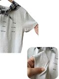  ÁO BABYTEE, KÈM KHĂN XINH, XÁM 