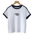  BABY TEE MỊN MÁT VIỀN 2 SỌC , TRẮNG 