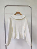  ÁO KIỂU PEPLUM, CỔ BẺ, LAI XÒE, VẢI GÂN THANH LỊCH 
