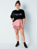  VÁY QUẦN DẬP LY, 02 LỚP, BIGSIZE, HỒNG 