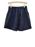  QUẦN SHORT VẢI, CƠ BẢN, sau thun, sọc dọc 