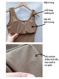  BRA SÁT NÁCH CROP HỞ LƯNG, THUN MỊN XỊN , NÂU 