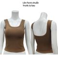  BRA SÁT NÁCH CROP HỞ LƯNG, THUN MỊN XỊN , NÂU 