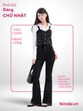  ÁO KIỂU PHỐI THANH LỊCH, ĐEN 