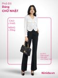  ÁO KIỀU, TAY DÀI, PHỐI TÚI, RÚT EO, TRẮNG 