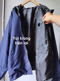  KHOÁC DÙ NÓN, túi trong, xanh đen 