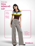  QUẦN TÂY SUÔNG, CẠP CAO , NÂU NHẠT 
