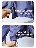  KHOÁC DÙ NÓN, túi trong, xanh đen 