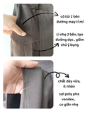  VÁY LI NHẸ 2 TÚI, LƯNG THUN CO GIÃN NHẸ, xám 