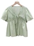  ÁO KIỂU BABY DOLL CỔ V , MINT 