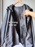  KHOÁC DÙ NÓN, túi trong, xám đậm 