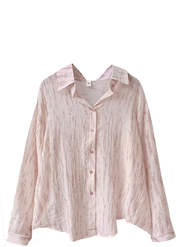  OVERSIZE SƠ MI VOAN MỎNG, VỆT HỒNG 